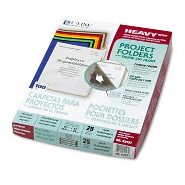 C-Line Products C-Line 62127 Project Folders  Jacket  Letter  Poly  Clear  25/Bx 62127